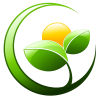 green renewal symbol with sun